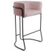 Kit 02 Banquetas Decorativas Fixa Base de Aço Preto Betina D02 Veludo Rosê C-305- Lyam Decor