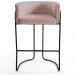 Kit 02 Banquetas Decorativas Fixa Base de Aço Preto Betina D02 Veludo Rosê C-305- Lyam Decor