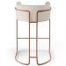 Kit 02 Banquetas Decorativas Fixas Base De Aço Cobre Betina D02 Linho Cru C-443 - Lyam Decor
