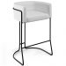 Kit 02 Banquetas Decorativas Fixas Base De Aço Preto Betina D02 Corano Branco C-12 - Lyam Decor