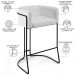 Kit 02 Banquetas Decorativas Fixas Base De Aço Preto Betina D02 Corano Branco C-12 - Lyam Decor
