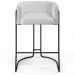 Kit 02 Banquetas Decorativas Fixas Base De Aço Preto Betina D02 Corano Branco C-12 - Lyam Decor