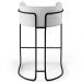 Kit 02 Banquetas Decorativas Fixas Base De Aço Preto Betina D02 Corano Branco C-12 - Lyam Decor