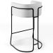 Kit 02 Banquetas Decorativas Fixas Base De Aço Preto Betina D02 Corano Branco C-12 - Lyam Decor