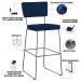 Kit 02 Banquetas Para Cozinha Sala De Jantar Base Em Aço Allana L02 Suede Azul Marinho - Lyam Decor