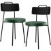 Kit 02 Cadeira Estofada Para Sala Jantar Barcelona L02 Couríssimo Preto Facto Verde Musgo - Lyam