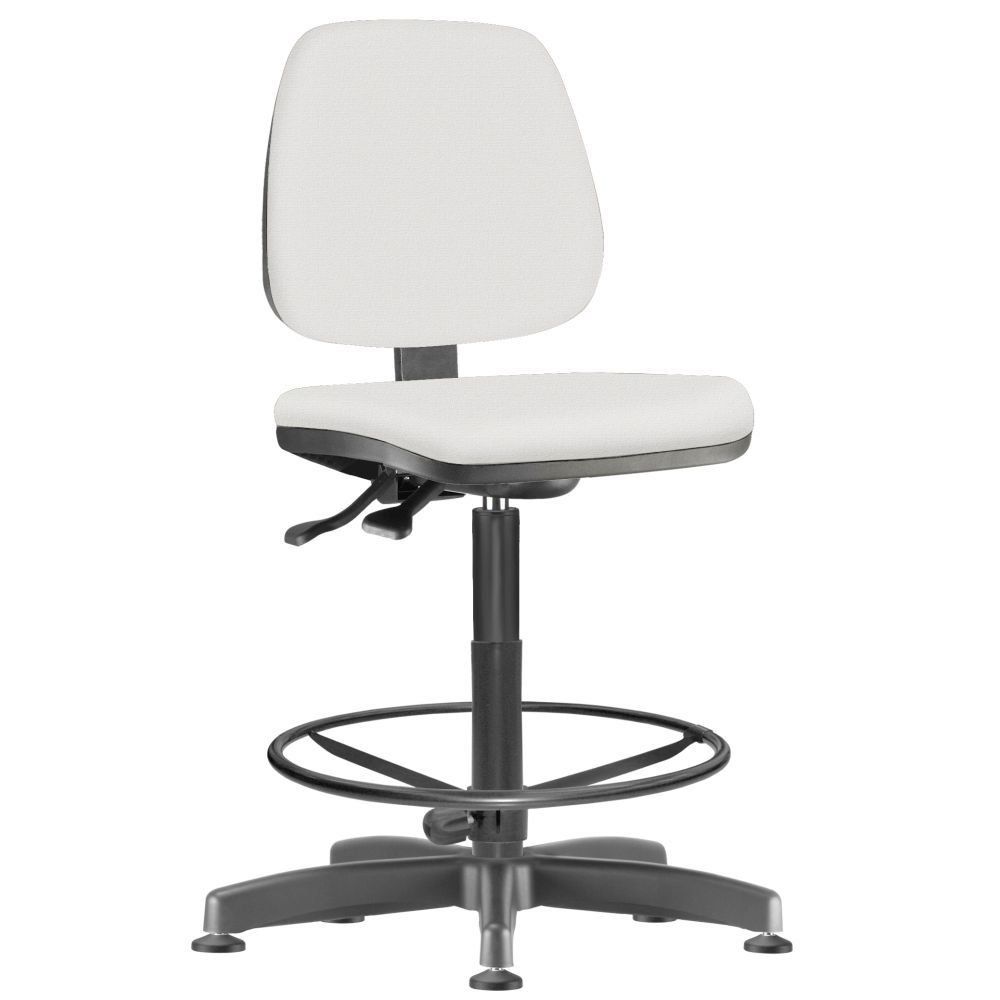 Kit 02 Cadeiras Caixa Alta Giratória Job L02 Couro Sintético Branco - Lyam Decor