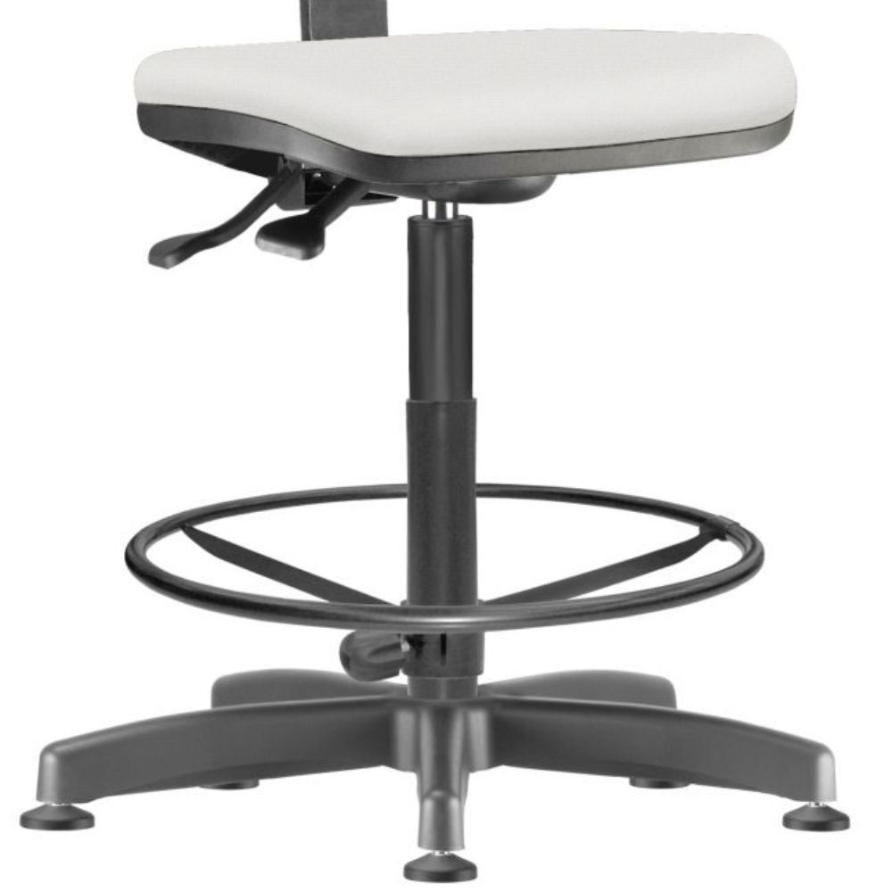 Kit 02 Cadeiras Caixa Alta Giratória Job L02 Couro Sintético Branco - Lyam Decor