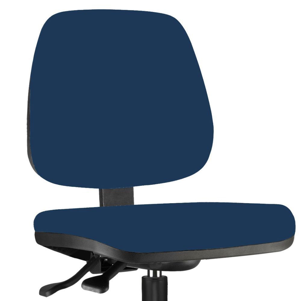 Kit 02 Cadeiras Caixa Alta Giratória Job L02 Crepe Azul Marinho - Lyam Decor