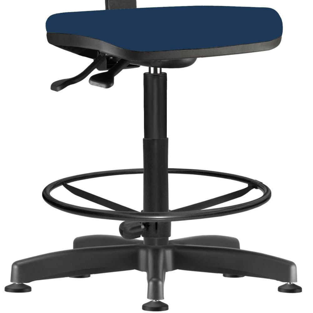 Kit 02 Cadeiras Caixa Alta Giratória Job L02 Crepe Azul Marinho - Lyam Decor