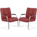 Kit 02 Cadeiras De Escritório Fixa Executiva New Onix F02 Tecido Sintético Vermelho - Lyam Decor