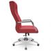 Kit 02 Cadeiras De Escritório Giratória Presidente Base Cromada Kirk P03 Vinil Vermelho - Lyam Decor