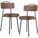 Kit 02 Cadeiras Decorativa Estofada Para Sala De Jantar Barcelona L02 Couríssimo Marrom - Lyam Decor