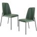 Kit 02 Cadeiras Decorativa Estofada Para Sala De Jantar Bella L02 Couríssimo Verde - Lyam Decor