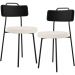 Kit 02 Cadeiras Decorativa Estofada Sala De Jantar Barcelona L02 Couríssimo Preto Linho Cru - Lyam