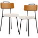 Kit 02 Cadeiras Decorativa Estofada Sala De Jantar Barcelona L02 Couríssimo Whisky Linho Cru - Lyam