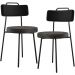 Kit 02 Cadeiras Decorativa Estofada Sala Jantar Barcelona L02 Couríssimo Preto Linho Chumbo - Lyam
