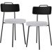 Kit 02 Cadeiras Decorativa Estofada Sala Jantar Barcelona L02 Couríssimo Preto Linho Cinza - Lyam