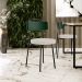Kit 02 Cadeiras Decorativa Estofada Sala Jantar Barcelona L02 Facto Verde Musgo Linho Bege - Lyam