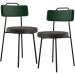 Kit 02 Cadeiras Decorativa Estofada Sala Jantar Barcelona L02 Facto Verde Musgo Linho Chumbo - Lyam