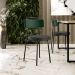 Kit 02 Cadeiras Decorativa Estofada Sala Jantar Barcelona L02 Facto Verde Musgo Linho Chumbo - Lyam