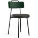 Kit 02 Cadeiras Decorativa Estofada Sala Jantar Barcelona L02 Facto Verde Musgo Linho Chumbo - Lyam