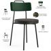 Kit 02 Cadeiras Decorativa Estofada Sala Jantar Barcelona L02 Facto Verde Musgo Linho Chumbo - Lyam