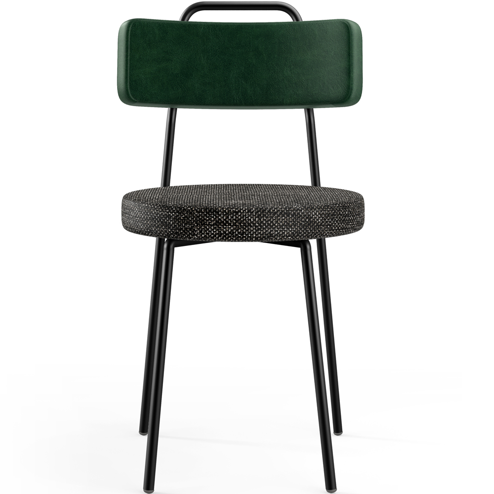 Kit 02 Cadeiras Decorativa Estofada Sala Jantar Barcelona L02 Facto Verde Musgo Linho Chumbo - Lyam
