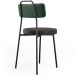 Kit 02 Cadeiras Decorativa Estofada Sala Jantar Barcelona L02 Facto Verde Musgo Linho Chumbo - Lyam