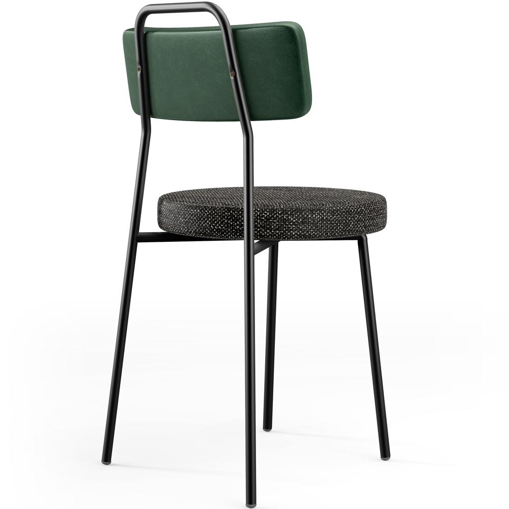 Kit 02 Cadeiras Decorativa Estofada Sala Jantar Barcelona L02 Facto Verde Musgo Linho Chumbo - Lyam