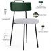 Kit 02 Cadeiras Decorativa Estofada Sala Jantar Barcelona L02 Facto Verde Musgo Linho Cinza - Lyam