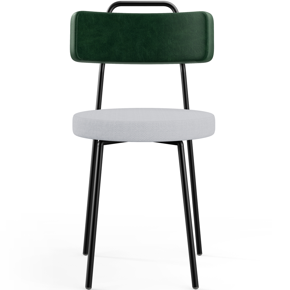 Kit 02 Cadeiras Decorativa Estofada Sala Jantar Barcelona L02 Facto Verde Musgo Linho Cinza - Lyam
