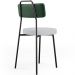 Kit 02 Cadeiras Decorativa Estofada Sala Jantar Barcelona L02 Facto Verde Musgo Linho Cinza - Lyam