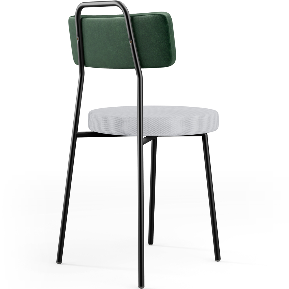 Kit 02 Cadeiras Decorativa Estofada Sala Jantar Barcelona L02 Facto Verde Musgo Linho Cinza - Lyam