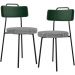 Kit 02 Cadeiras Decorativa Estofada Sala Jantar Barcelona L02 Facto Verde Musgo Pied Poule - Lyam