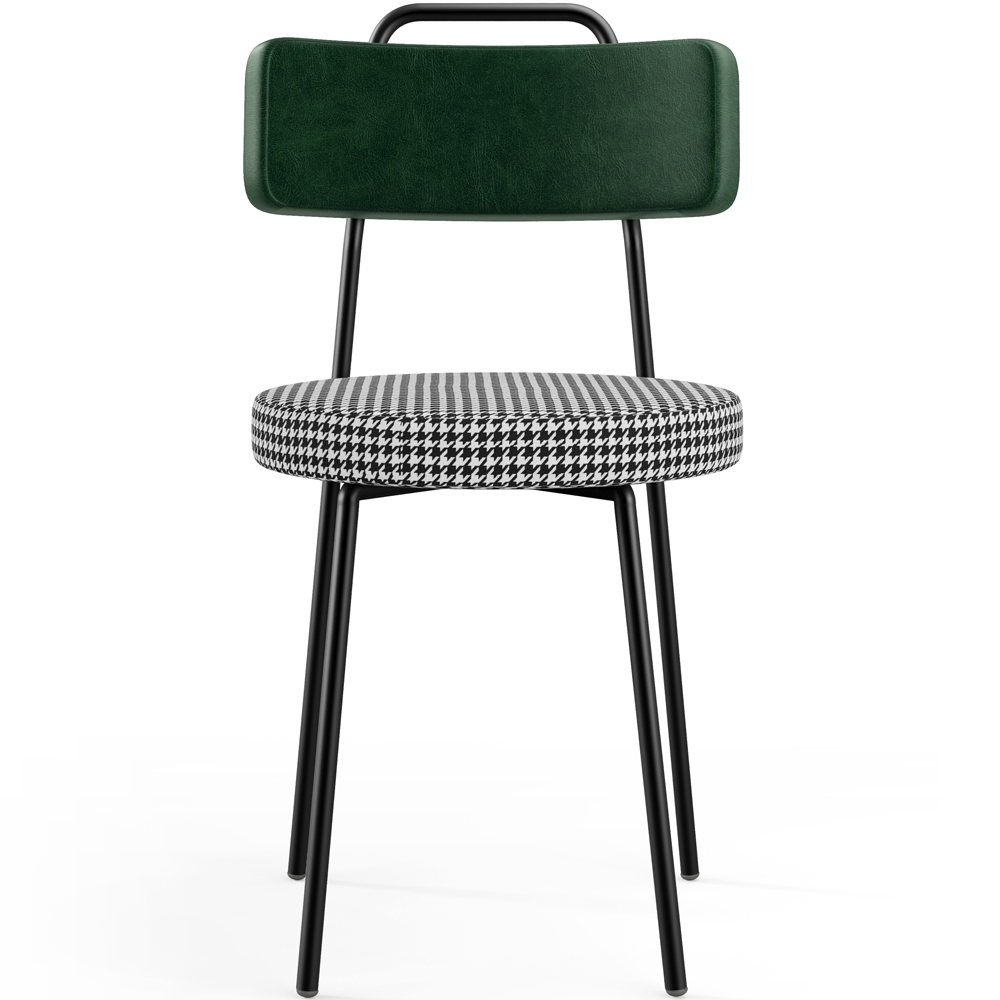 Kit 02 Cadeiras Decorativa Estofada Sala Jantar Barcelona L02 Facto Verde Musgo Pied Poule - Lyam
