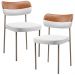 Kit 02 Cadeiras Decorativa Para Sala De Jantar Melina Base Arena L02 Faixa Couríssimo Camel Facto Branco - Lyam Decor