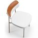 Kit 02 Cadeiras Decorativa Para Sala De Jantar Melina Base Arena L02 Faixa Couríssimo Camel Facto Branco - Lyam Decor