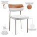 Kit 02 Cadeiras Decorativa Para Sala De Jantar Melina Base Arena L02 Faixa Couríssimo Camel Facto Branco - Lyam Decor