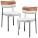 Kit 02 Cadeiras Decorativa Para Sala De Jantar Melina L02 Faixa Couríssimo Camel Facto Branco - Lyam Decor