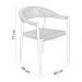 Kit 02 Cadeiras Decorativas Área Gourmet Base Preto Corda Náutica Nevada R01 Amêndoa - Lyam Decor
