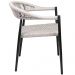 Kit 02 Cadeiras Decorativas Área Gourmet Base Preto Corda Náutica Nevada R01 Amêndoa - Lyam Decor