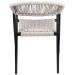 Kit 02 Cadeiras Decorativas Área Gourmet Base Preto Corda Náutica Nevada R01 Amêndoa - Lyam Decor