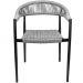 Kit 02 Cadeiras Decorativas Área Gourmet Base Preto Corda Náutica Nevada R01 Chumbo - Lyam Decor