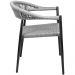 Kit 02 Cadeiras Decorativas Área Gourmet Base Preto Corda Náutica Nevada R01 Chumbo - Lyam Decor