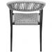 Kit 02 Cadeiras Decorativas Área Gourmet Base Preto Corda Náutica Nevada R01 Chumbo - Lyam Decor