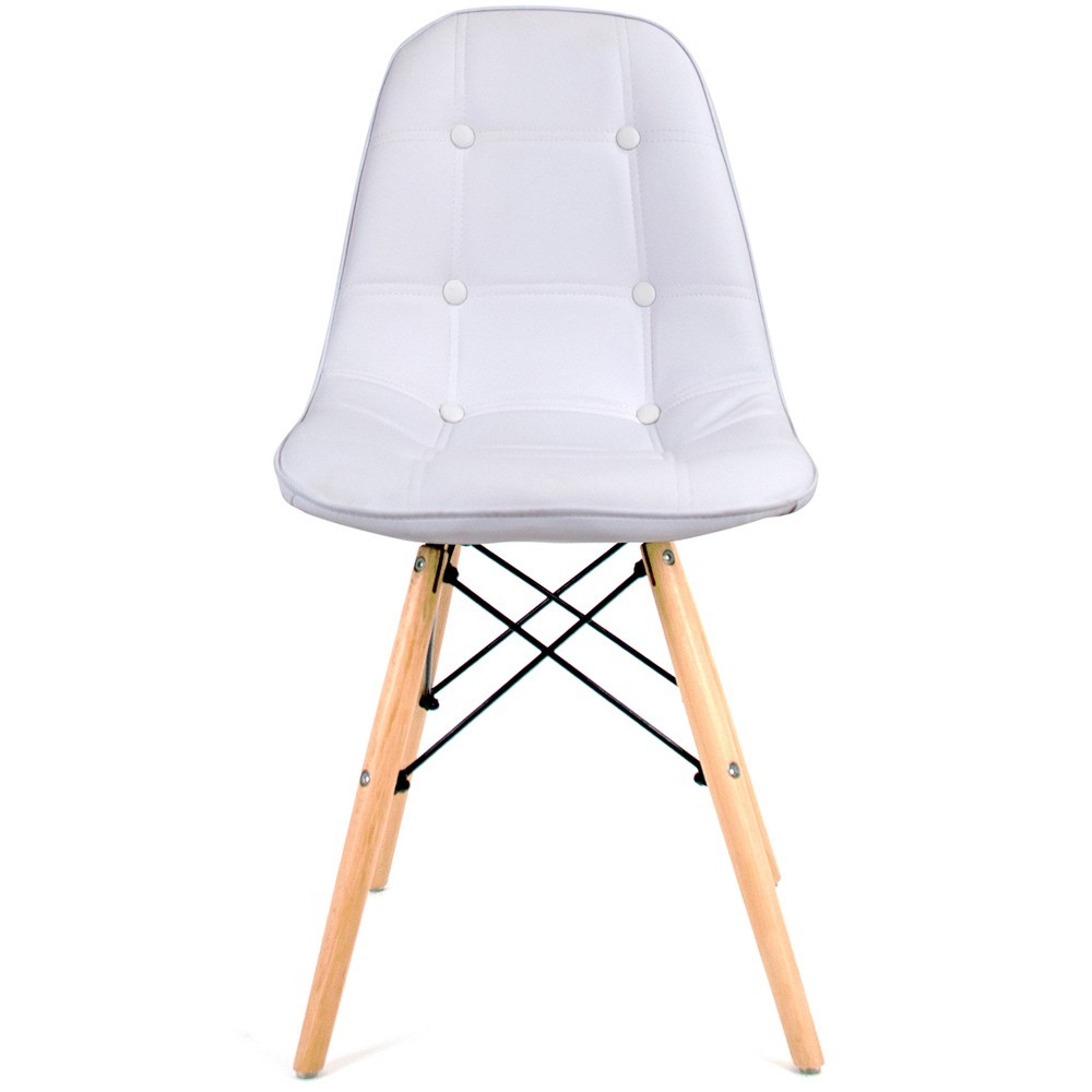 Kit 02 Cadeiras Decorativas Eiffel Charles Eames DSW Botonê E01 Branco - Lyam Decor