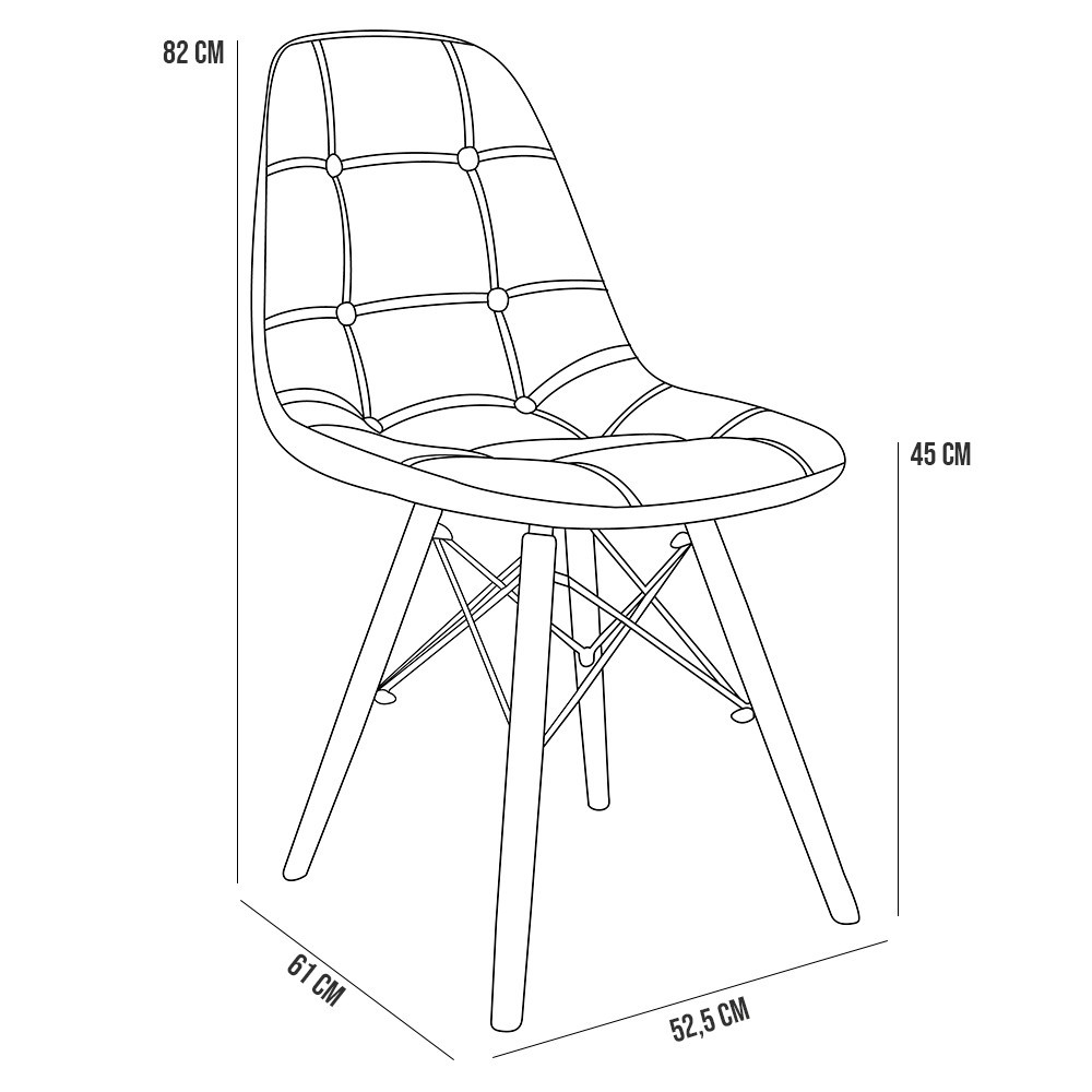 Kit 02 Cadeiras Decorativas Eiffel Charles Eames DSW Botonê E01 Branco - Lyam Decor