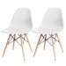Kit 02 Cadeiras Decorativas Eiffel Charles Eames F03 Branco com Pés de Madeira - Lyam Decor