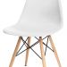 Kit 02 Cadeiras Decorativas Eiffel Charles Eames F03 Branco com Pés de Madeira - Lyam Decor